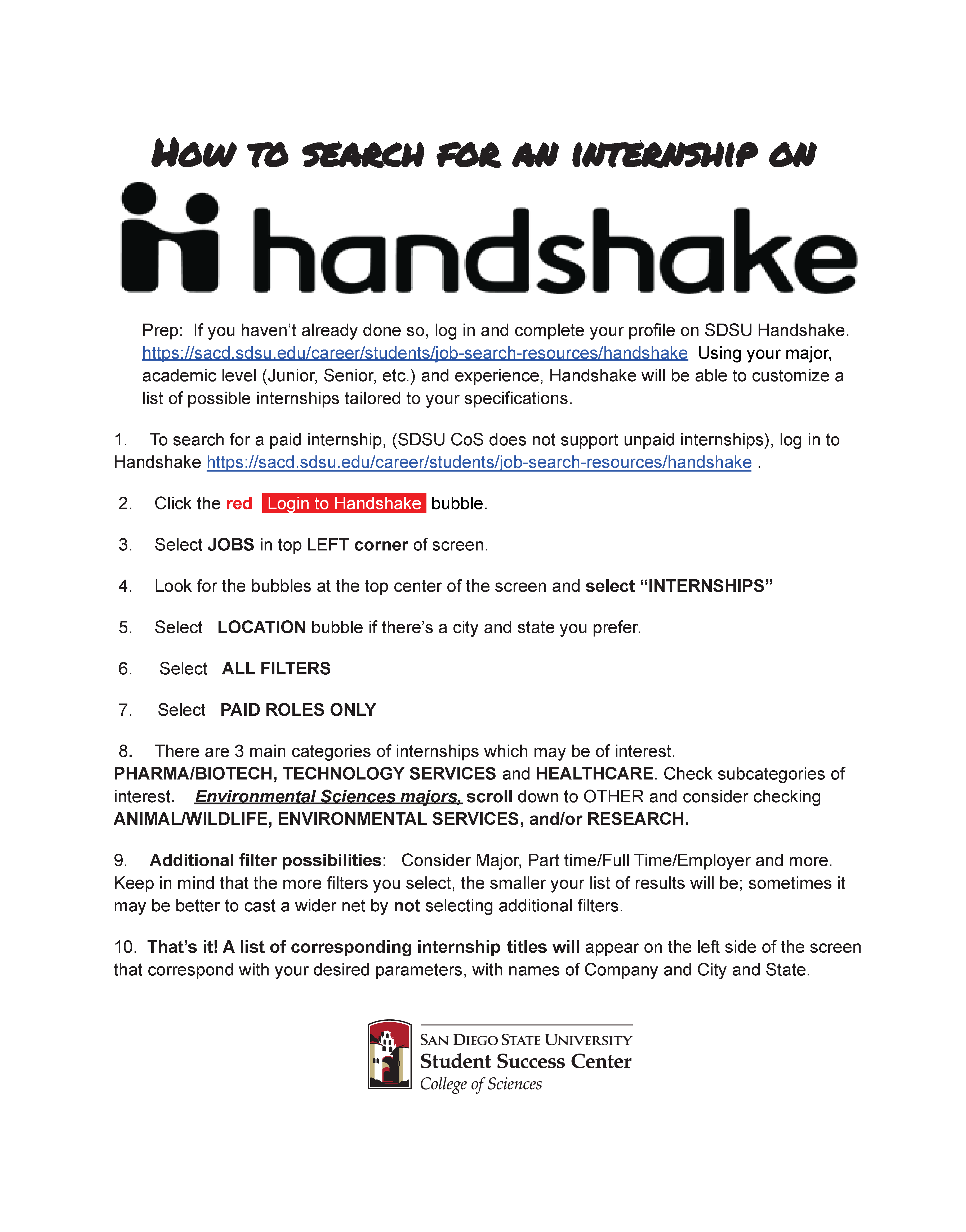 Handshake Instructions
